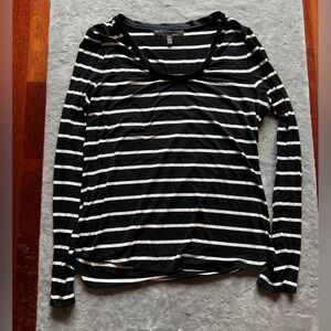 White House Black Market Striped Scoop Neck Long Sleeve Top | EUC | Size Medium
